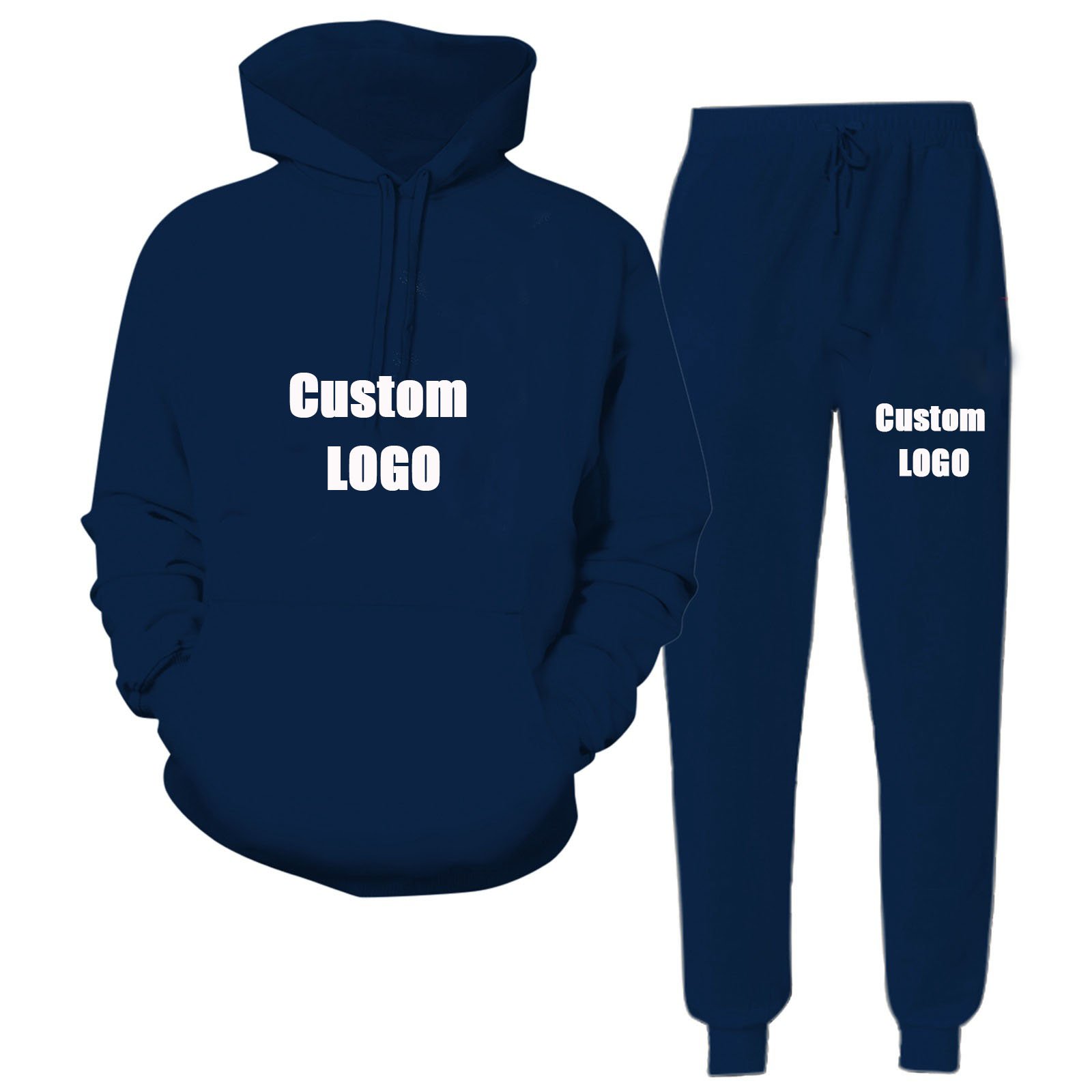 Men's Hoodies Tracksuit custom LOGO Print Crop Hoodie pants Sweatpants set Sweat Jogger stacked Pants track suit Set for men