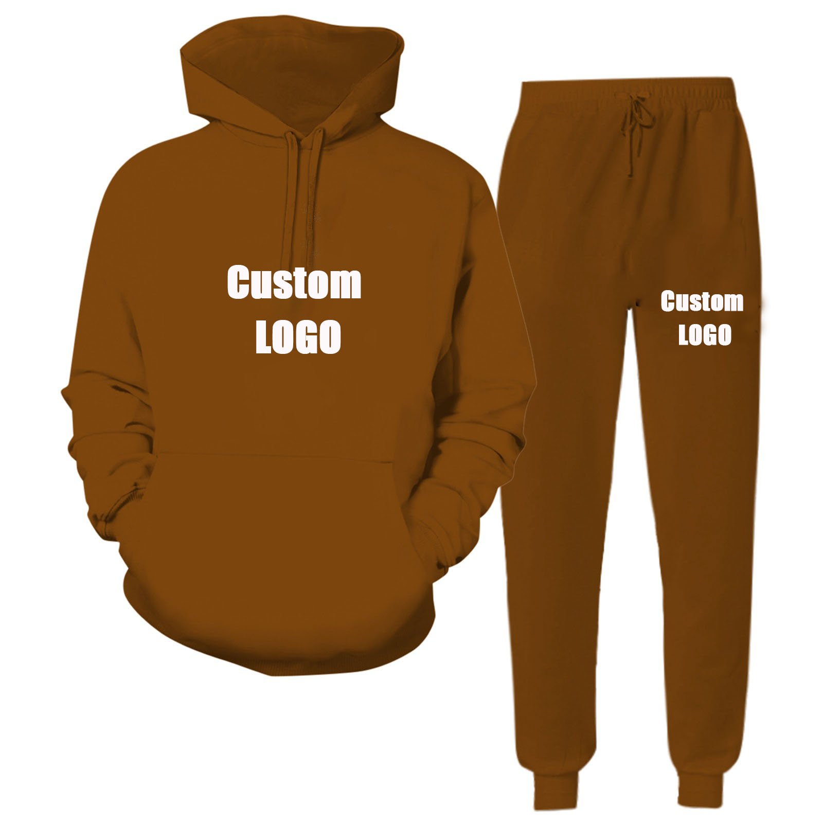 Men's Hoodies Tracksuit custom LOGO Print Crop Hoodie pants Sweatpants set Sweat Jogger stacked Pants track suit Set for men