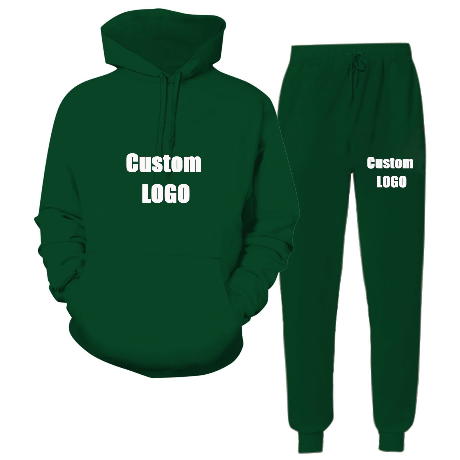 Men's Hoodies Tracksuit custom LOGO Print Crop Hoodie pants Sweatpants set Sweat Jogger stacked Pants track suit Set for men