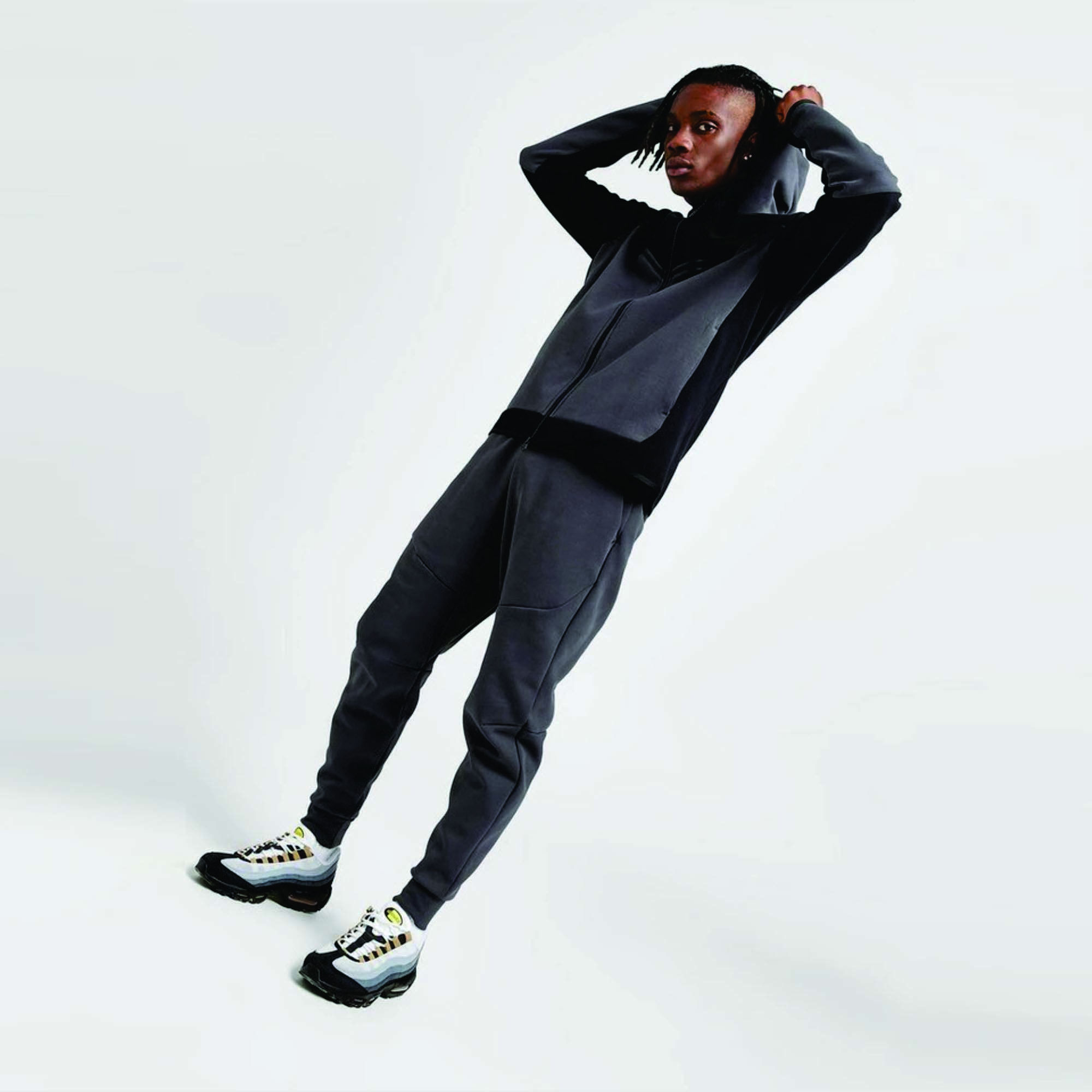 OEM Design Men's Tech Fleece Tracksuit 69% Cotton 31% Polyester Black Full Zip Hoodie Joggers Sweatpants Sweatsuit Quick Dry