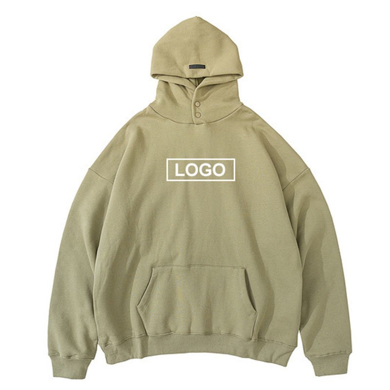 High Quality 100% Cotton Heavyweight Men's Hoodie Fashion Streetwear Solid Color Classic Drop Shoulder Hoodie With Pockets