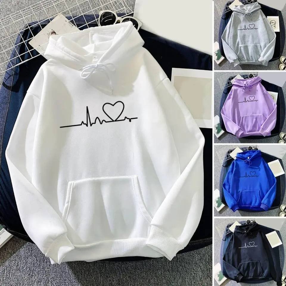 Plus velvet hoodie sweater for men and women in autumn and winter couple blouse loose beauty school larger size over size