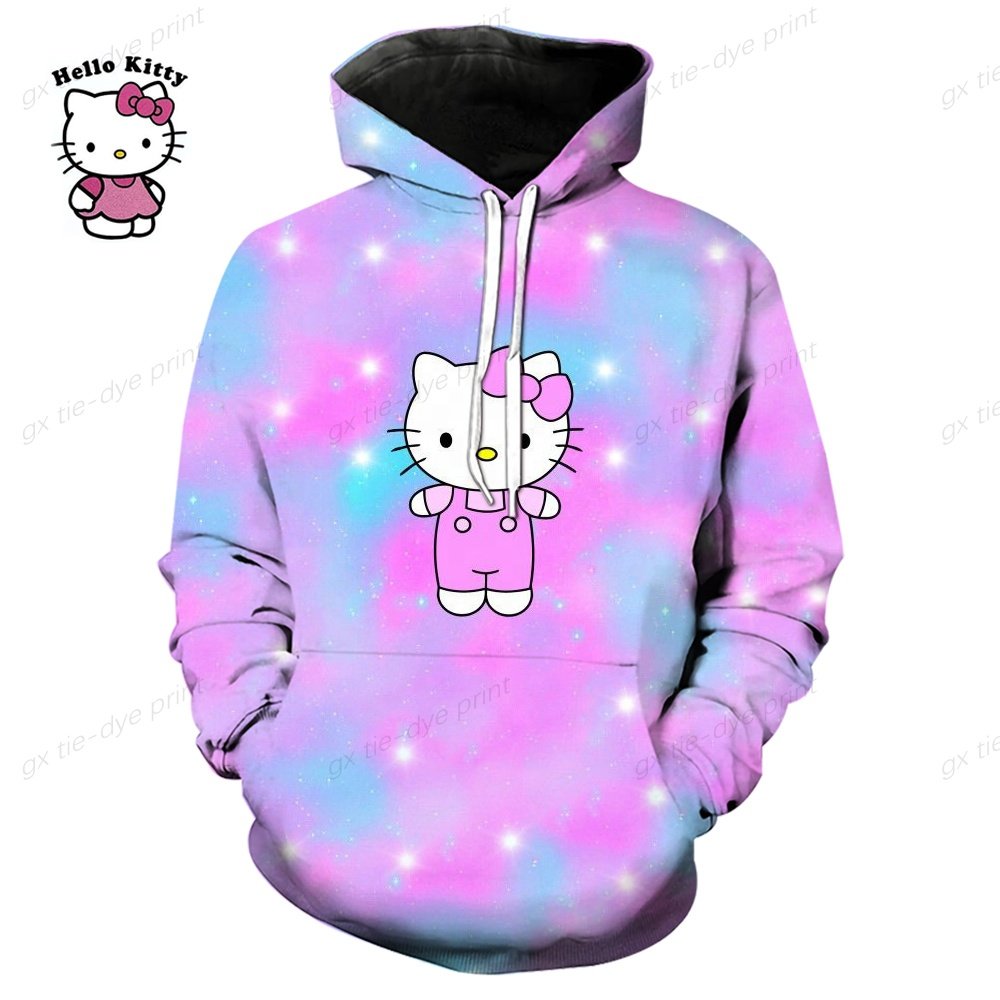 Y2K Style Women's Hoodie Clothes with Lots of Korean Reviews Cute Sanrios KT Print Sweatshirt Fashionable Harajuku Stree