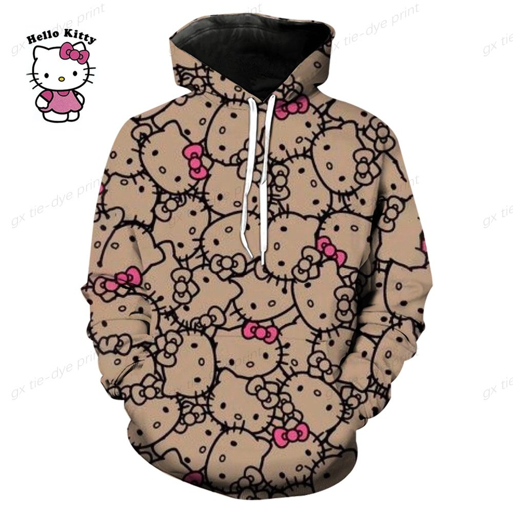 Y2K Style Women's Hoodie Clothes with Lots of Korean Reviews Cute Sanrios KT Print Sweatshirt Fashionable Harajuku Stree