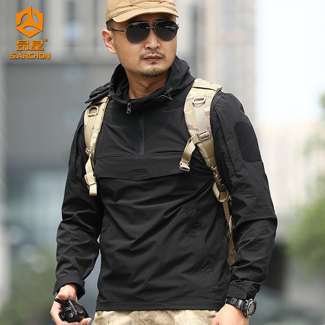 S.ARCHON Outdoor hunting waterproof black men's hoodie wholesale function hoodie