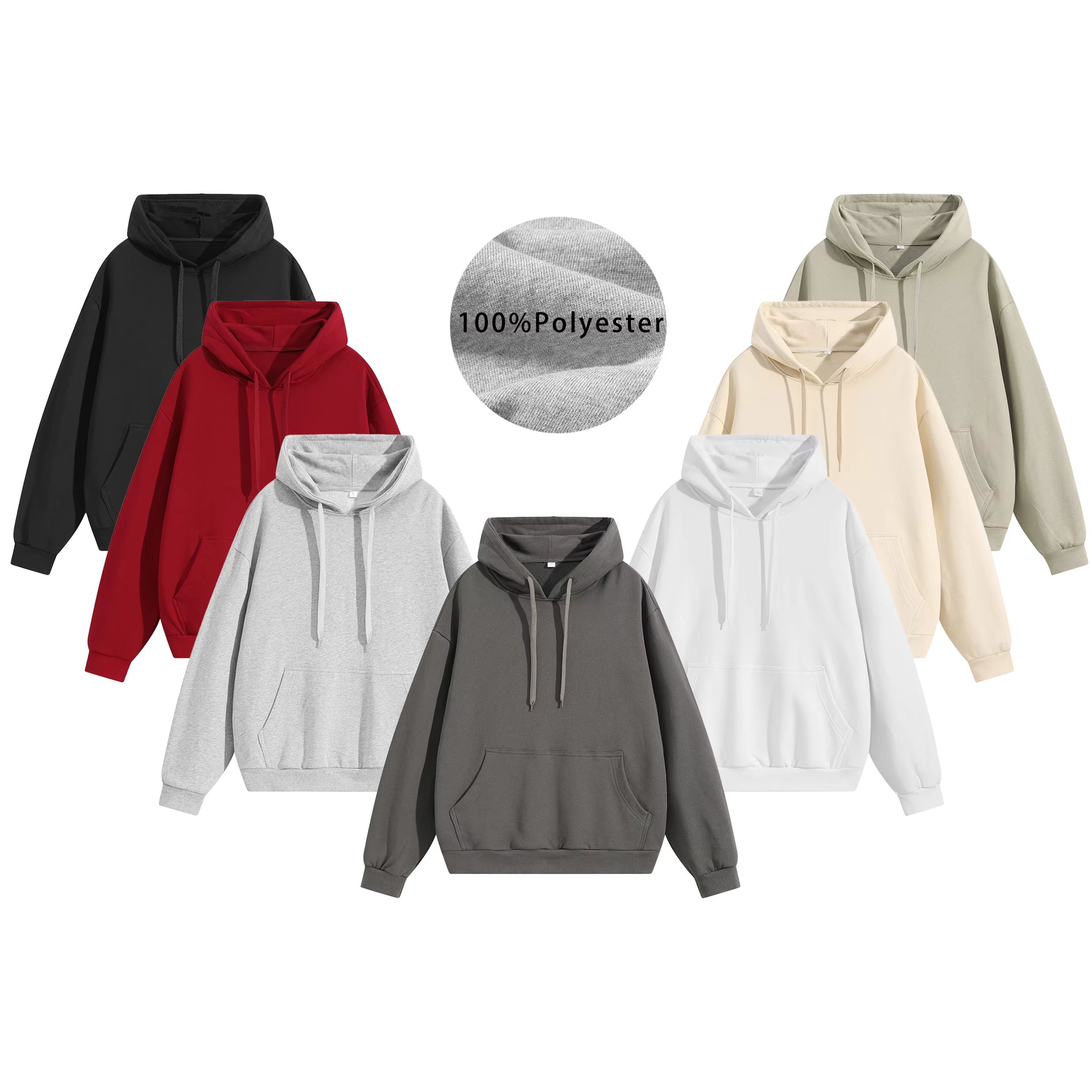 Men's Spring Autumn Pullover Hoodie Youth Solid Color Jacket for Fitness Jogging Street Basketball-Top Style Tracksuit