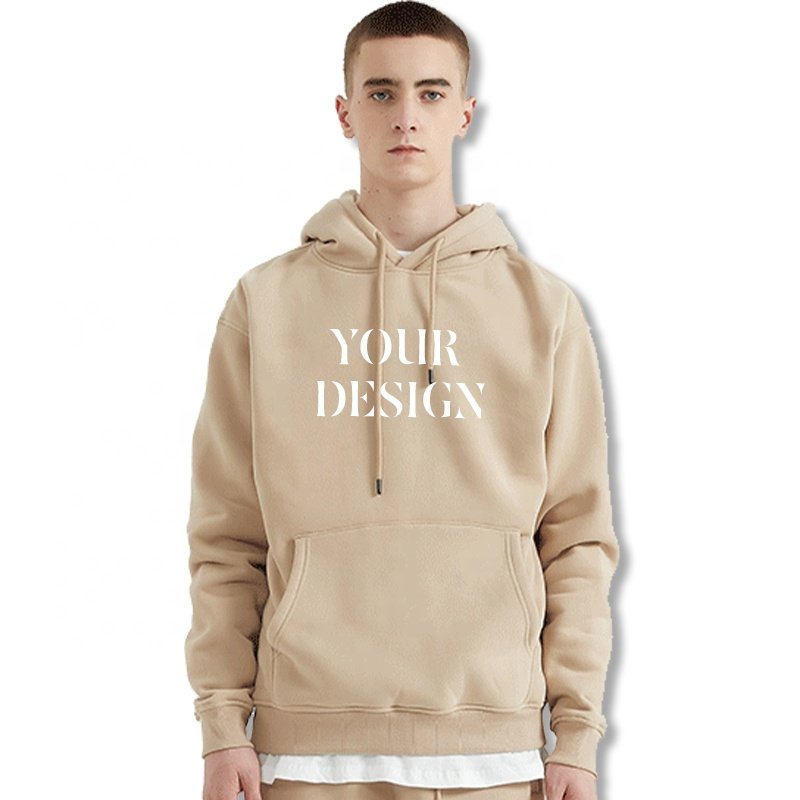 Wholesales Custom Logo Men's Hoodies Thick Fleece Winter Hoodies For Men High Quality 100%Cotton Oversized Hoodies