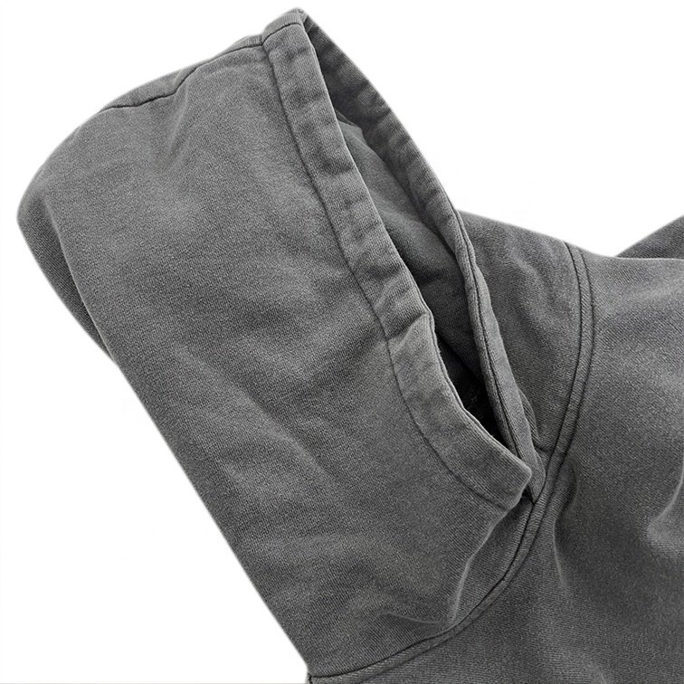 Custom 100% cotton pullover screen print oversized boxy hoodie acid wash men's hoodies