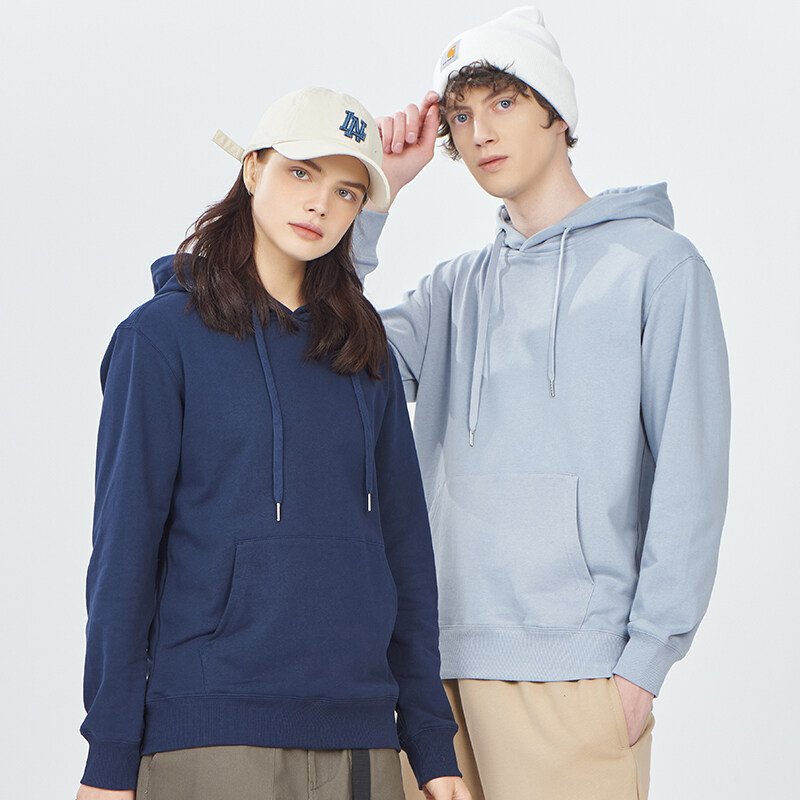 New Fashion Men Autumn Winter Hooded Street Long Sleeve loose Solid Color Hooded Casual Blouse Fleece Tops White Hoodies