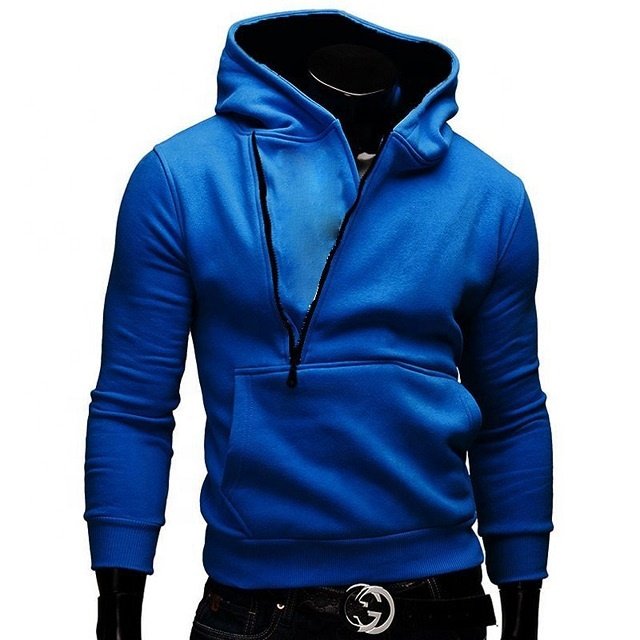 Men's Hoodies & Sweatshirts Custom Men's Splicing Slanted Solid Colored Hoodie Sweatshirt With Kangaroo Pockets Mens Hoodies