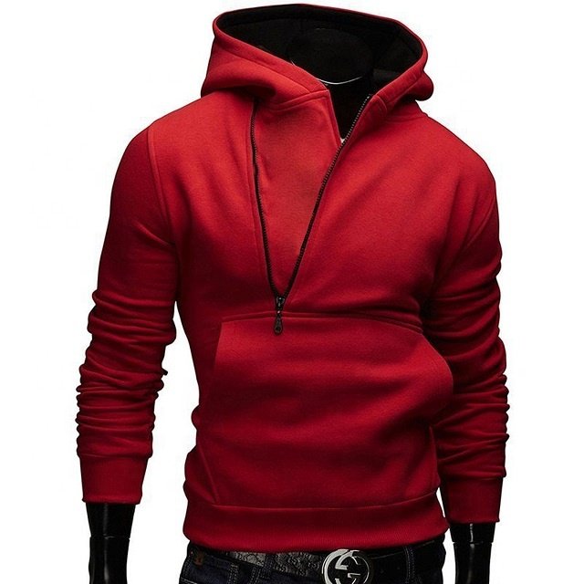 Men's Hoodies & Sweatshirts Custom Men's Splicing Slanted Solid Colored Hoodie Sweatshirt With Kangaroo Pockets Mens Hoodies