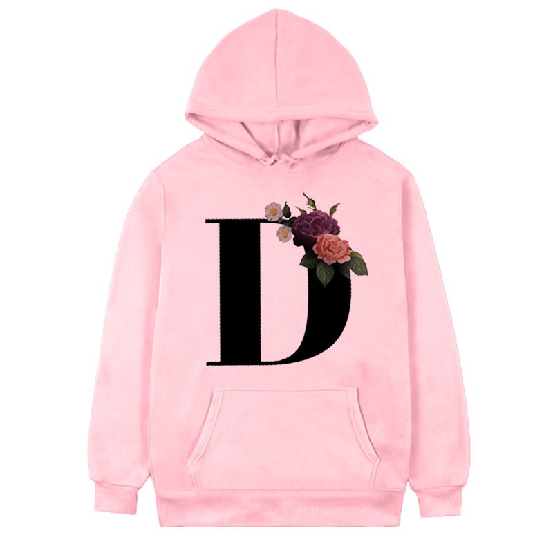Cheap Wholesale Oem Men One Piece Hoodie Manufacturers Graphic Black Letter Floral Pull Over Hoodies Women Sweatshirts