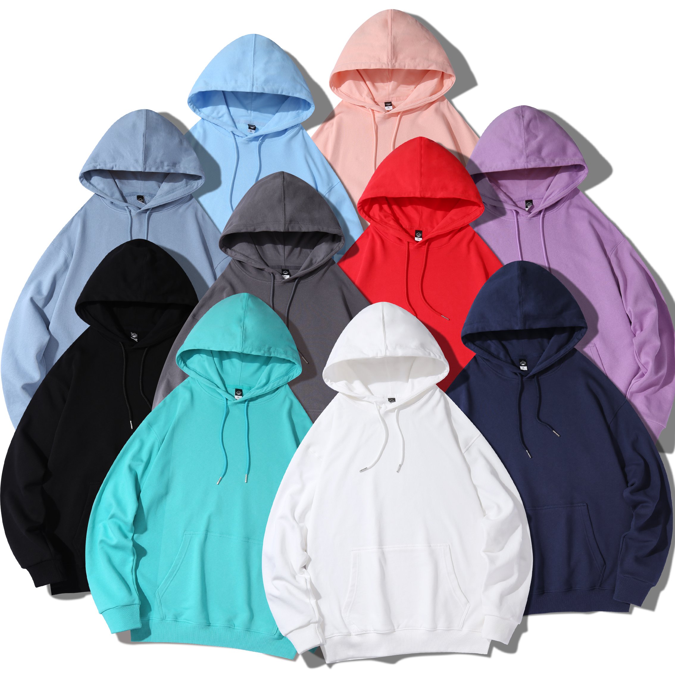 Low MOQ Hoodie Plain Blank Solid Color Sweatshirt Oversized Men's hoodies and Sweatshirts for Unisex