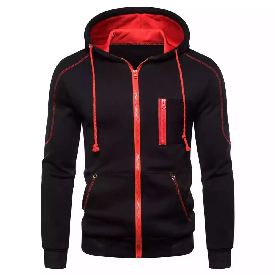 Custom Oversize Men Full Zip Up Hoodie High-Quality Heavy Polyester Men's Hoodie Solid Color Custom Made Hoodies