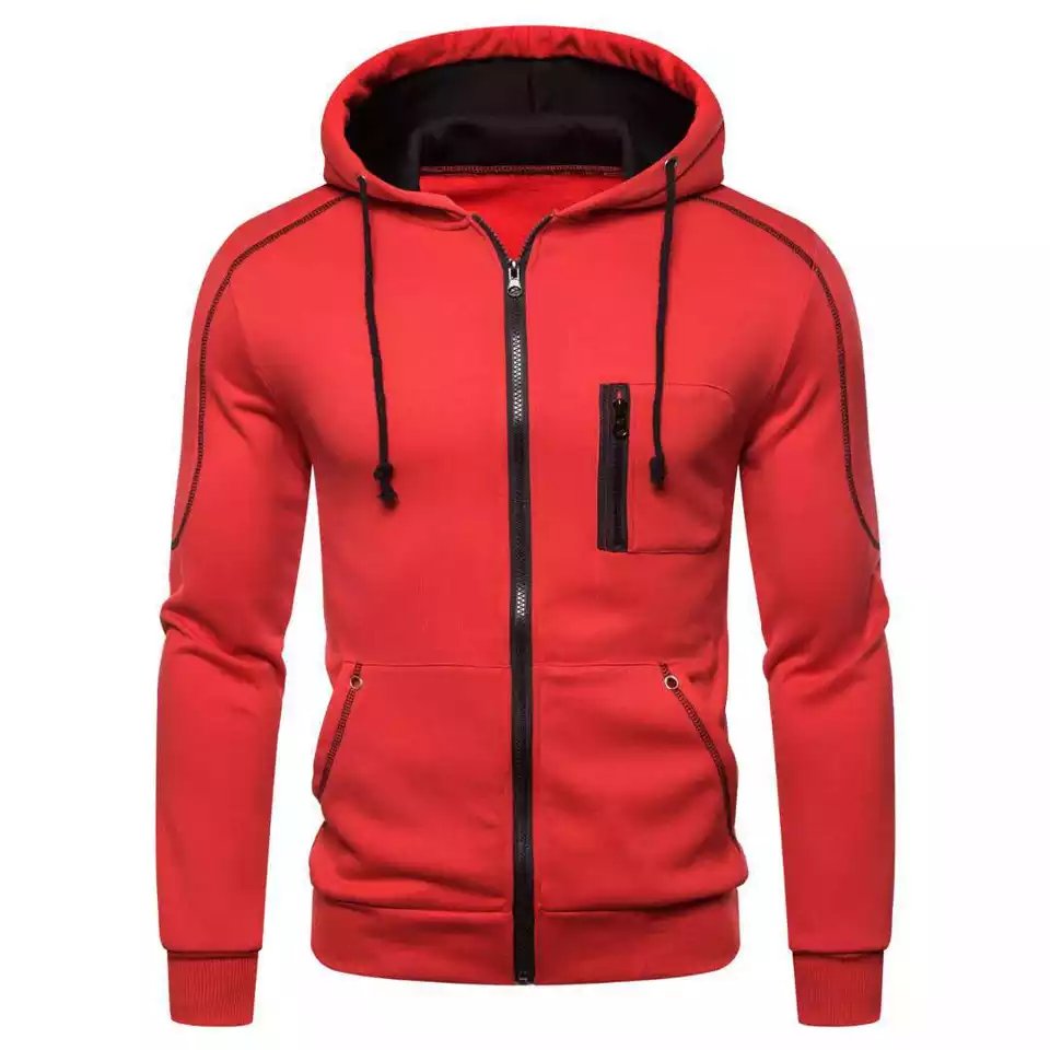 Custom Oversize Men Full Zip Up Hoodie High-Quality Heavy Polyester Men's Hoodie Solid Color Custom Made Hoodies