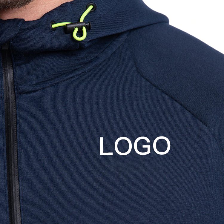 High Quality Zip Up Hoodie for Men's Clothing French Terry Breathable Mesh Back Hoodie with Streetwear Custom Logo Hoodies