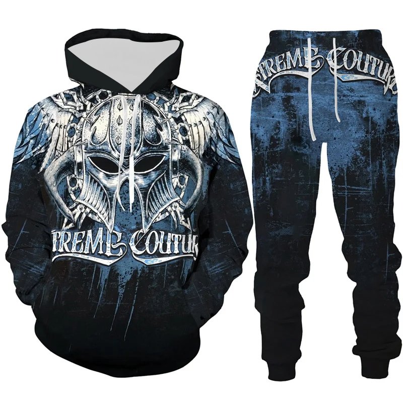 2024 Gothic tattoo pattern hoodie fashion personality motorcycle sportswear 3D printed skeleton men's sweatshirt hoodie