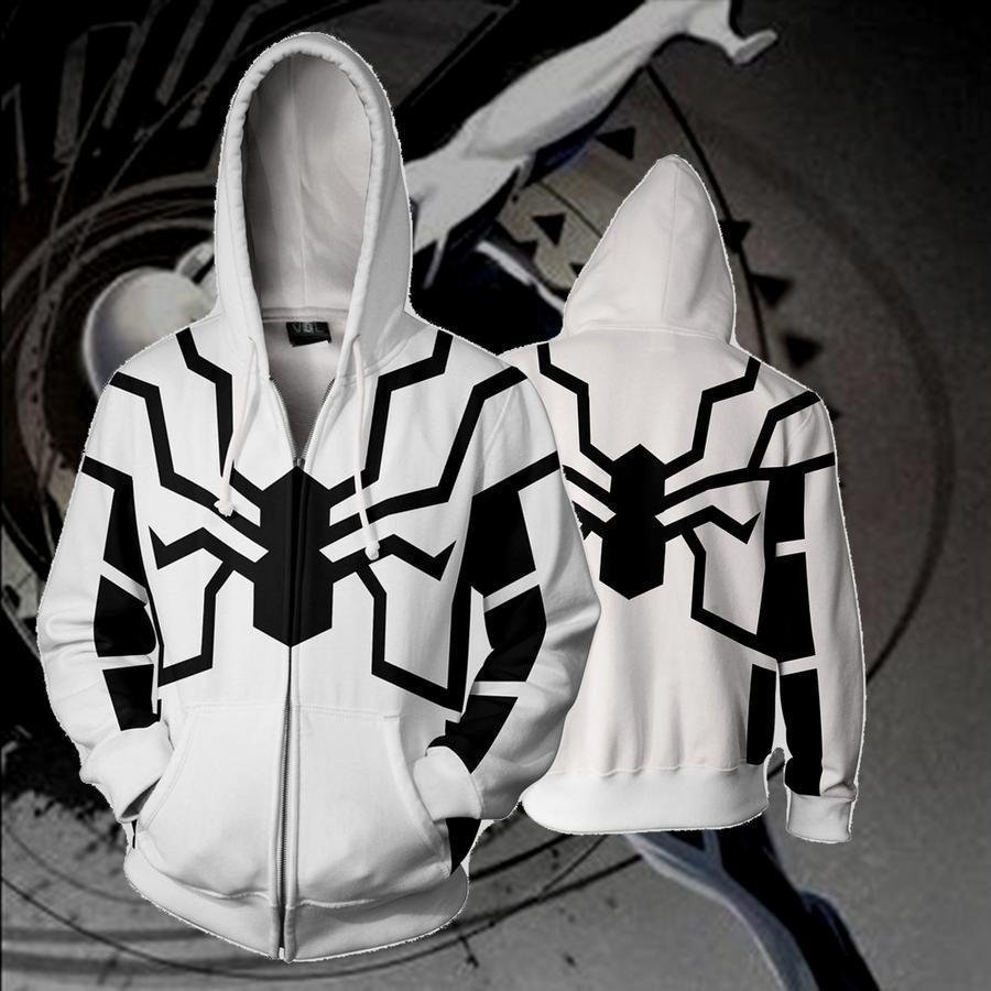 Anime Full Zip Mens Hoodies Cool Pullover Funny Tops Coat Jacket Unisex Jumper Sweatshirt Streetwear Superhero Zip Hoodie