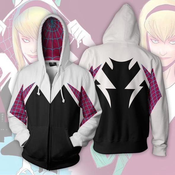 Anime Full Zip Mens Hoodies Cool Pullover Funny Tops Coat Jacket Unisex Jumper Sweatshirt Streetwear Superhero Zip Hoodie