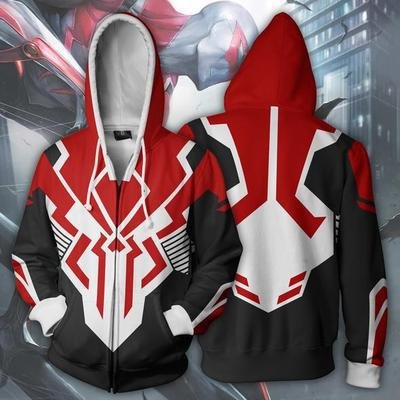 Anime Full Zip Mens Hoodies Cool Pullover Funny Tops Coat Jacket Unisex Jumper Sweatshirt Streetwear Superhero Zip Hoodie