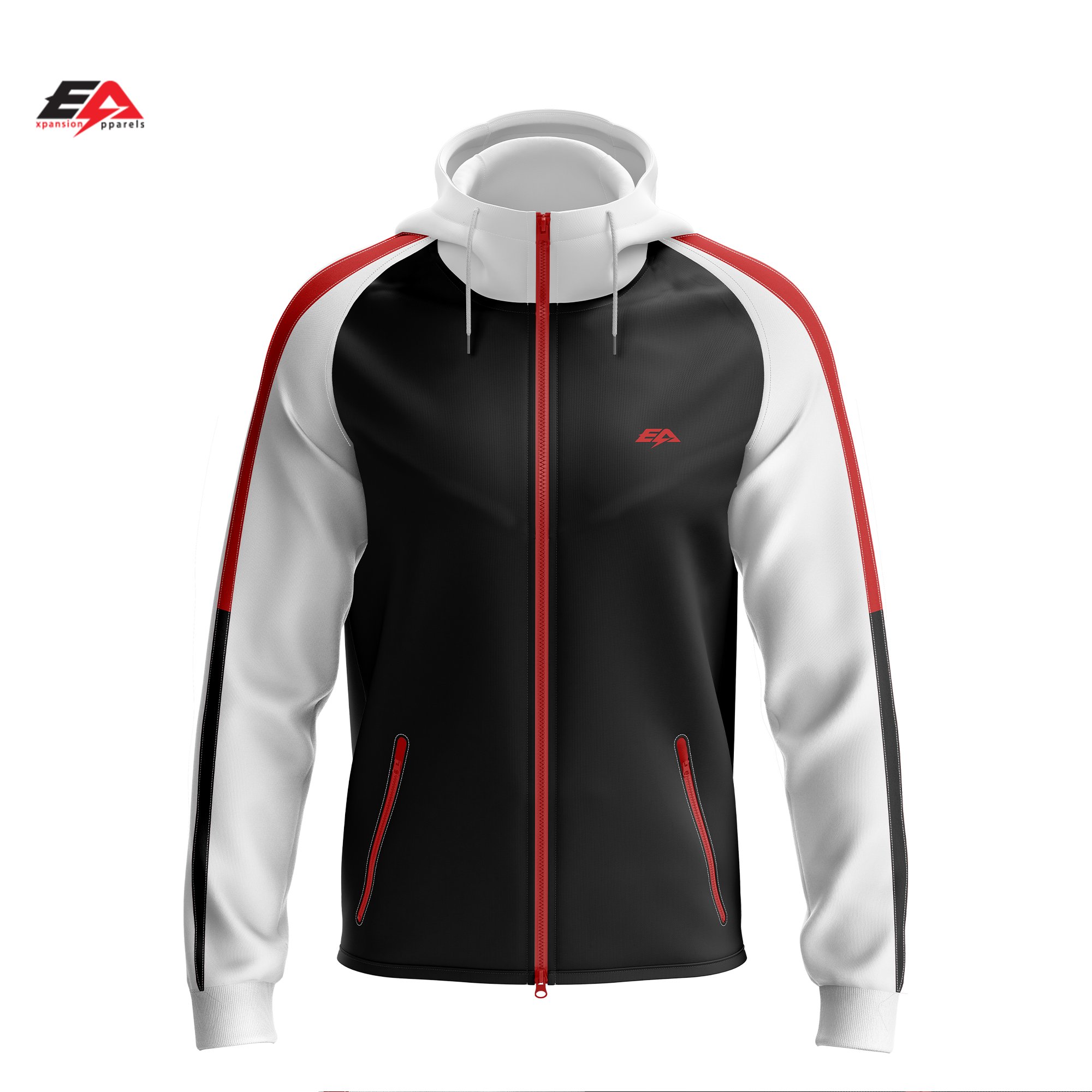 Custom Men's Jogging Sweat Suit Slim Fit 100% Polyester Track Suit with Zipper Hoodie and Sweatpants Sportswear Shirt Set
