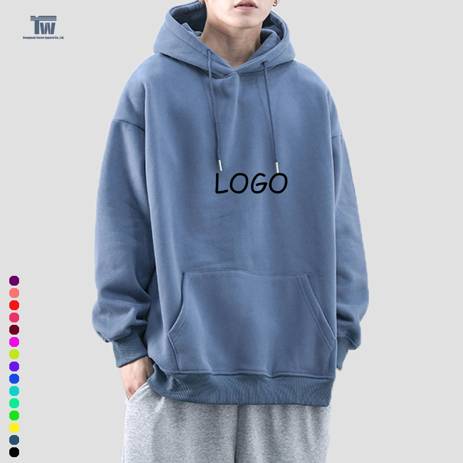 Teewe Wholesale Hommes Plain Blank Drop Shoulder Oversized Pullover Hoodie Manufacturer Custom Logo Men's Hoodie