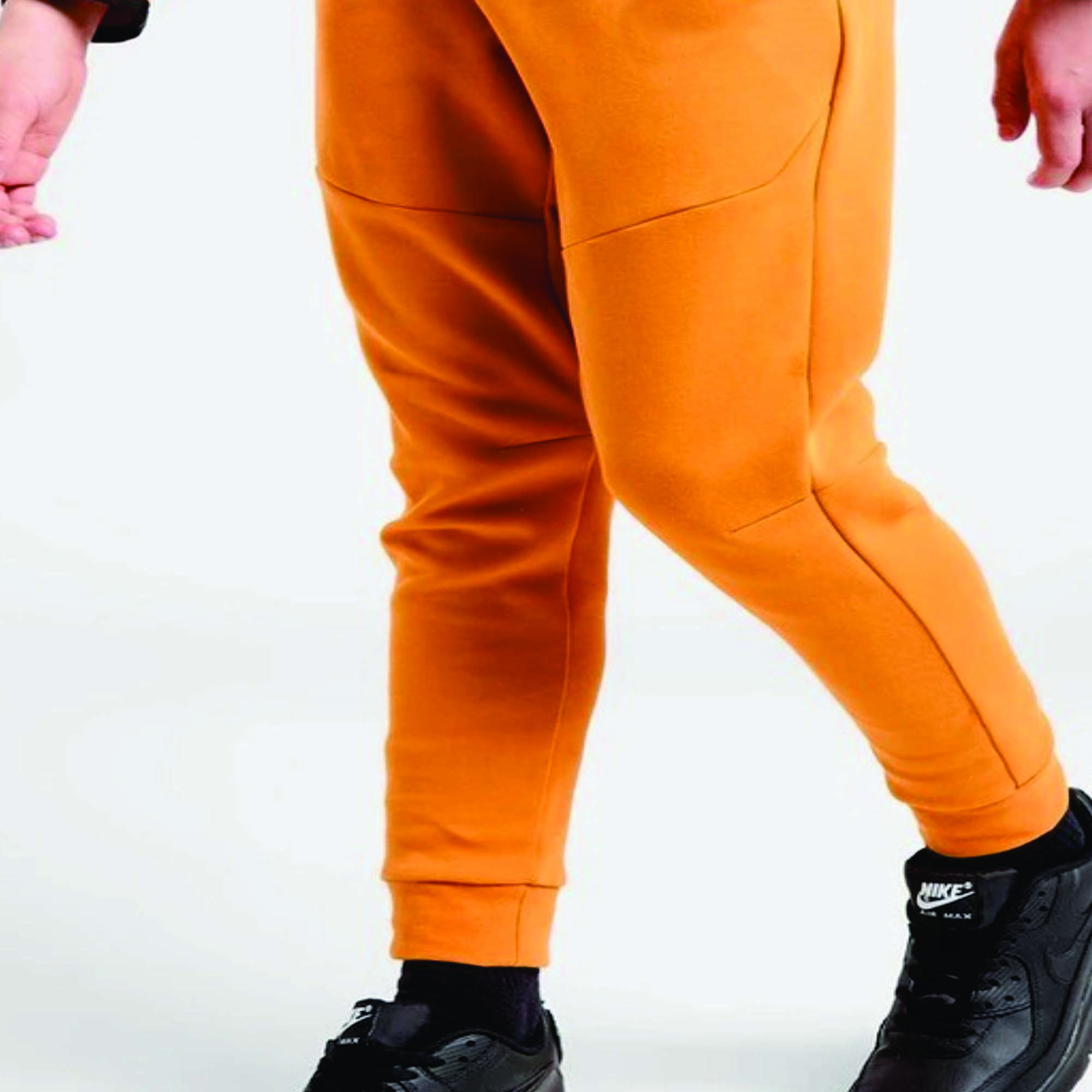 Custom Brand Logo Orange Boys Tech Fleece Tracksuit 69% Cotton 31% Polyester Full Zip Hoodie Joggers Sweatpants Printed