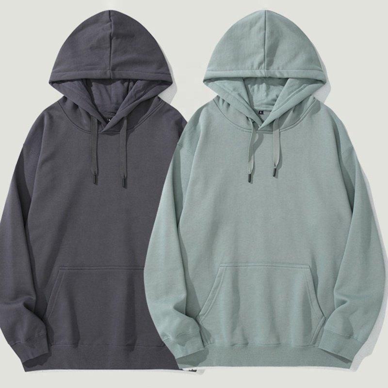 450g Heavyweight Winter Pure Cotton Men's Loose Pullover Casual Oversize Hoodies Crew Sweatshirt