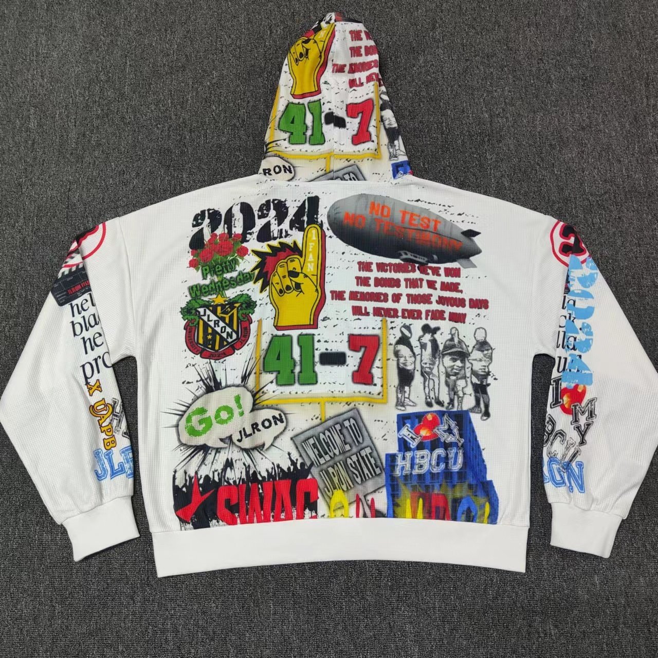 OEM heat transfer men's hoodie custom waffle hoodie high quality printed hoodie