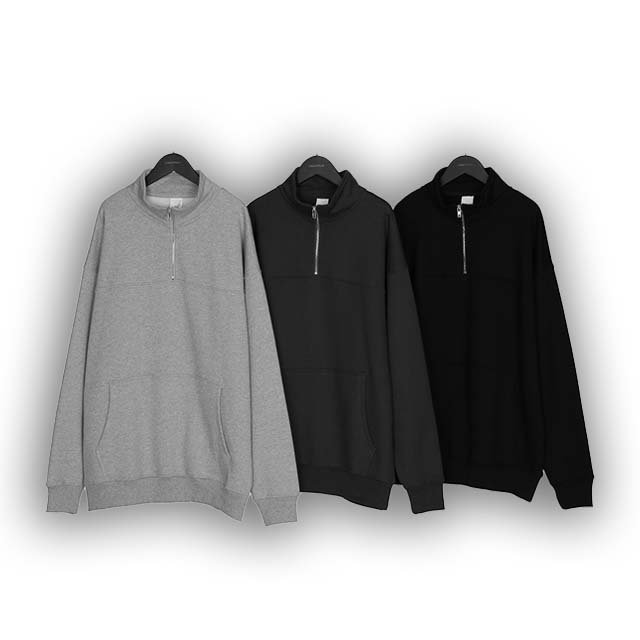 High Quality Oem Odm Unisex Turtleneck Sweater Custom Logo Mock Neck Half Zip Men's Hoodies Sweatshirts