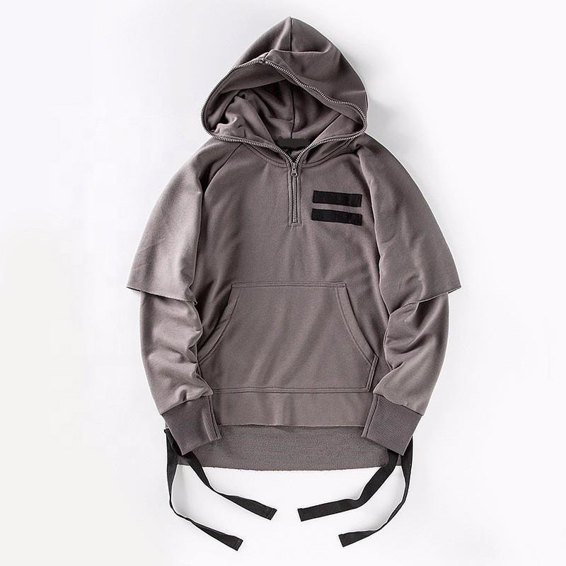 2017 Winter Thick Street Style Men's hoodies/custom 2017 winter thick fleece hoodie with straps