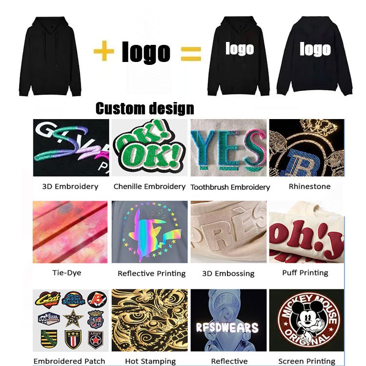 US size men's hoodies & sweatshirts plain blank hoodies embroidered logo private label 100 polyester customize hoodie set unisex