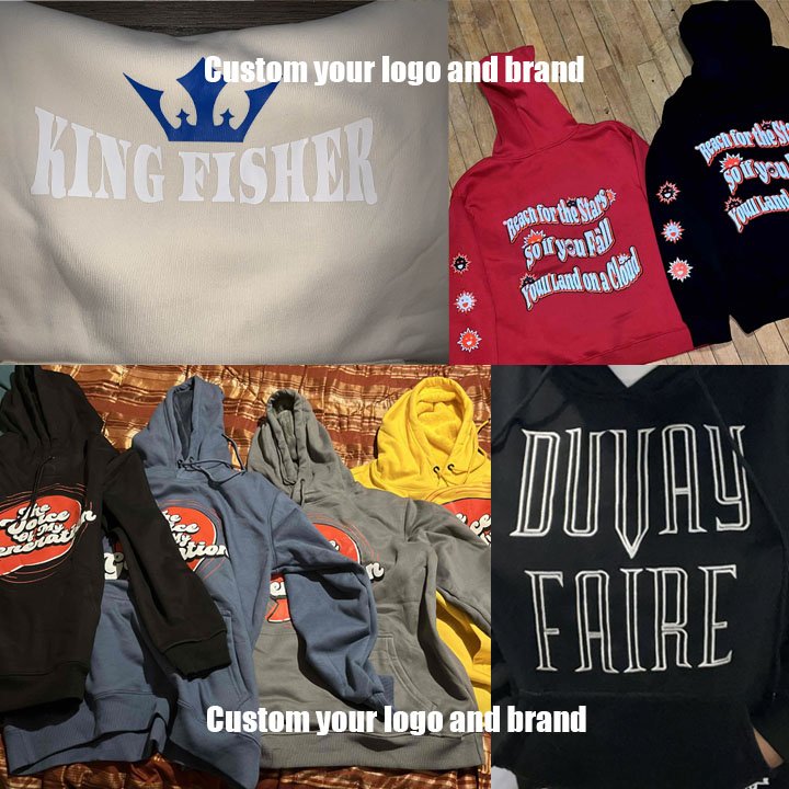 High Quality Custom Logo Hoody Print Custom Puff Print Embroidery Blank Men'S Hoodies Sweatshirts