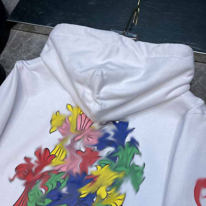2024 Wholesale High Quality hearts Chrome croll Letters Colorful Cross Men's Hoodie Support Original gift box packaging