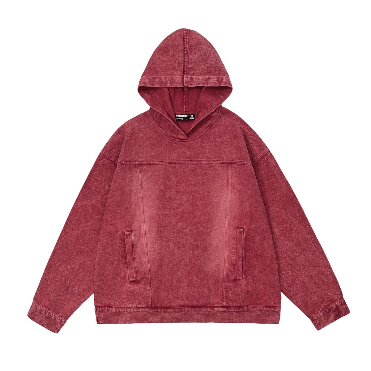 Good quality oversized men's hoodie emborder custom pullover unisex stone acid wash hoodie sun fade hoodie and sweatshirt