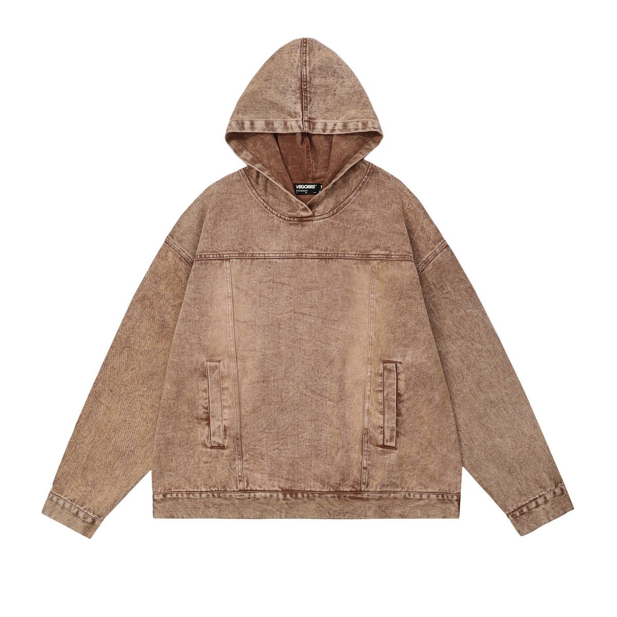 Good quality oversized men's hoodie emborder custom pullover unisex stone acid wash hoodie sun fade hoodie and sweatshirt