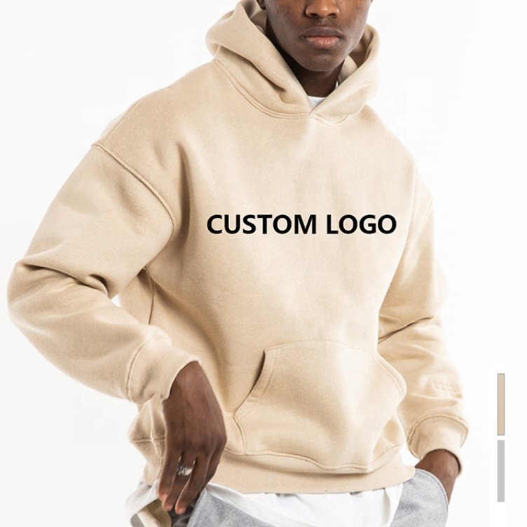 men's 100%cotton blank thick french terry luxury quality heavy weight oversized fit custom print logo men's hoodies&sweatshirts