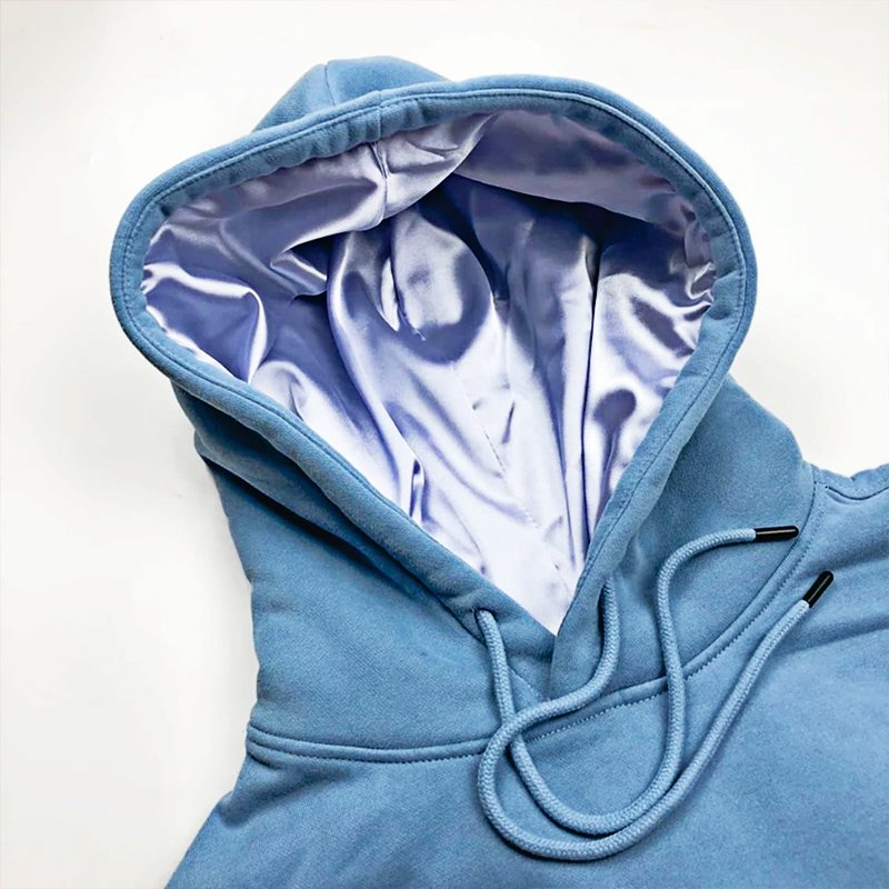 Undefined Factory Custom Logo 100% Cotton Men's Hoodies Sweatshirt High Quality Satin Line Men's Sweatshirt Silk Hoodie