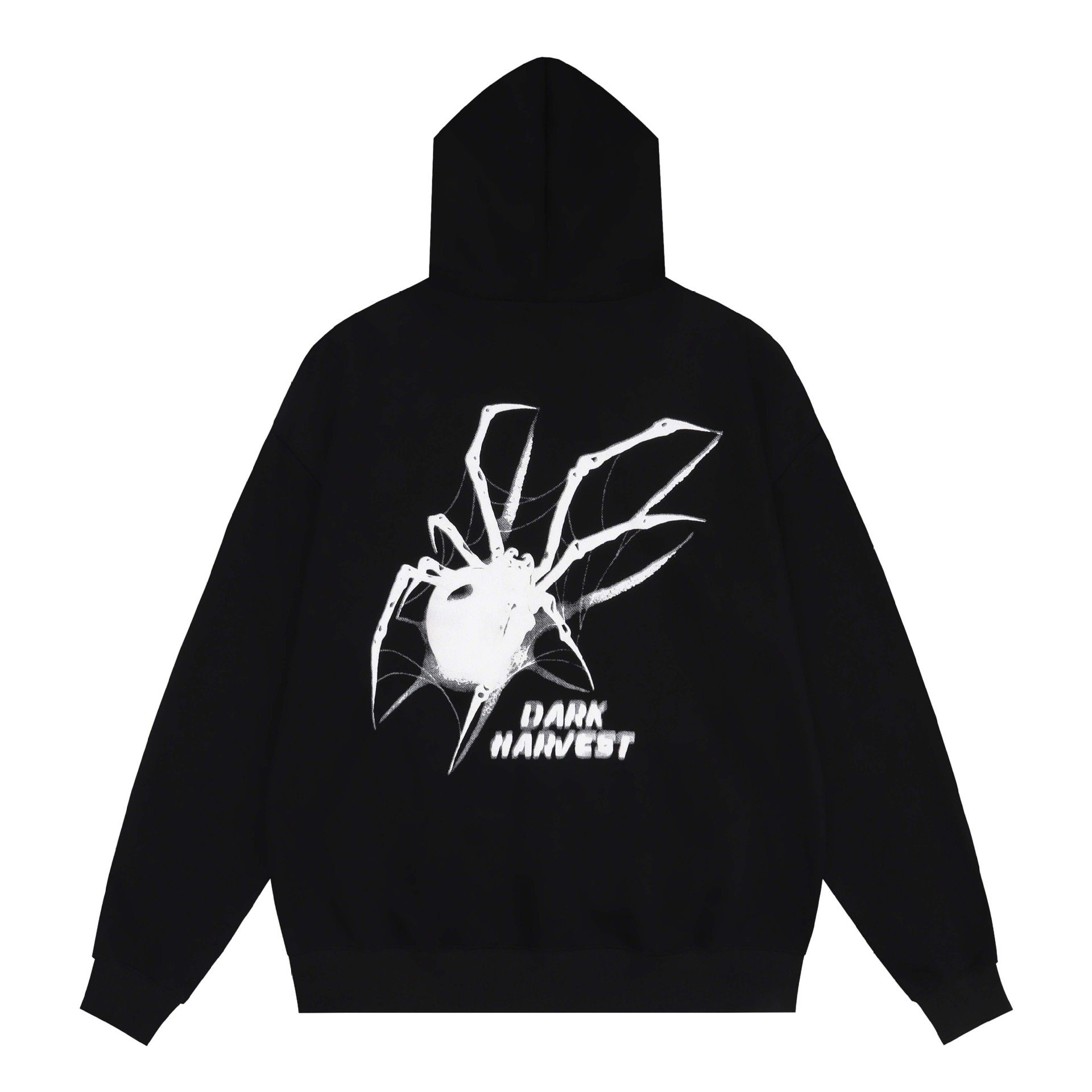 Custom Pullover Rhinestone Hoodie Heavyweight Spider Print Hoodie Unisex Plus Size Streetwear Men's Hoodie