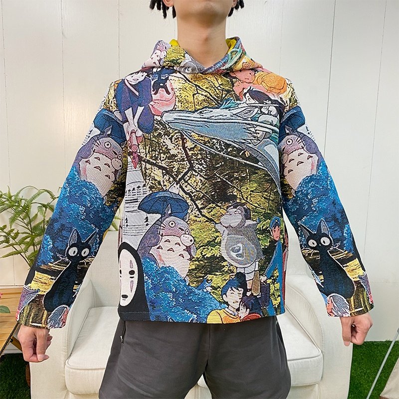 Custom Plus Size Men's Hoodies Famous People Sweater Woven Blanket tapestry With Silk-Lined Anime Hoodies