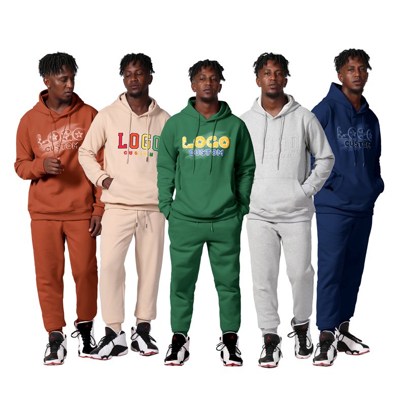 Cotton Men Jogging Suits Set Hoodie And Jogger Set,Custom Blank Mens Sweat Suits Manufacturers,Custom Men Sweatsuit Unisex Sets