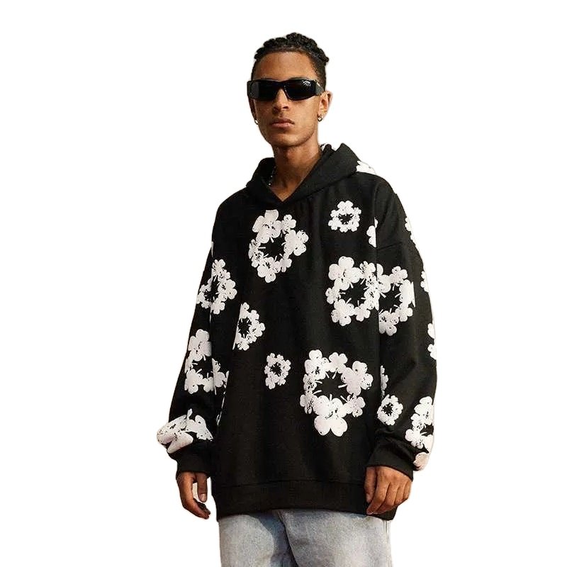 High Quality Denim Tears Graphic Design Hoodie Men's Winter Pullover Spider Style Loose Fit Drop Shoulder Street Style Hooded