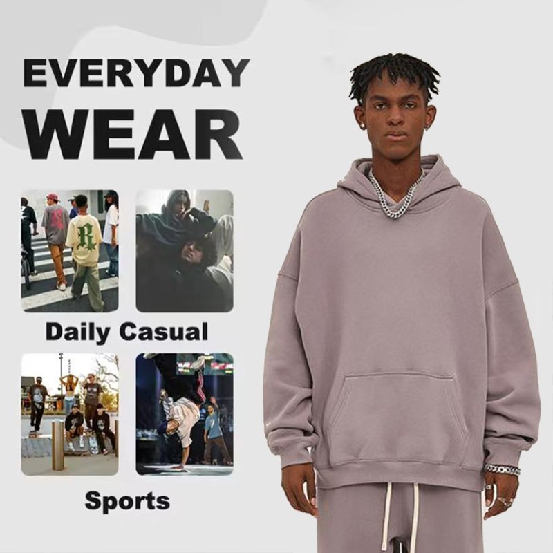 Wholesale Heavyweight Cotton Men's Hoody Quality Oversized Pullover Puff Printing Custom Luxury Blank Pattern Long Hoodies