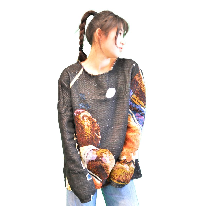 Custom Hand Made Outdoor Wear Casual tapestry hoodie men Patch work woven blanket hoodi warm heavy men's hoodie