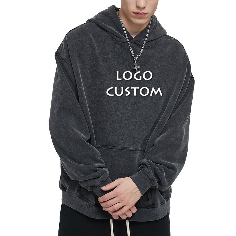 Fashion Casual Oversize Loose Vintage Mens Hoodie Fall Winter 420g Washed Thick Heavy Men's Hoodies