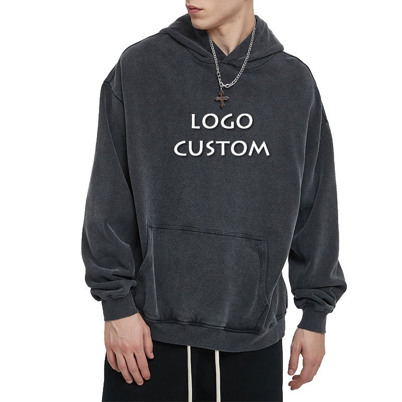 Fashion Casual Oversize Loose Vintage Mens Hoodie Fall Winter 420g Washed Thick Heavy Men's Hoodies