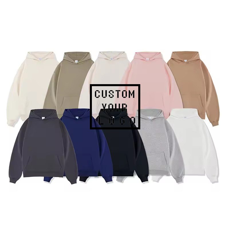 Custom Print Embroidered loose Hoodie Pullover High Quality 100%cotton Men's Sweatshirt oversiz Hoodie Heavyweight boxy Hoodie
