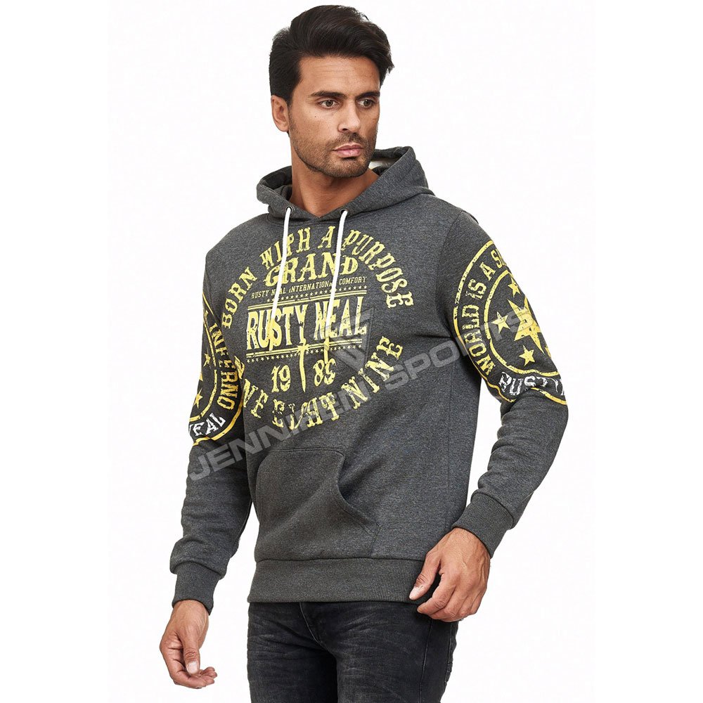 OEM Custom Logo Winter Hoodie 100% Cotton Fleece Digital Printing On Chest,Left&Right Sleeves Unisex Pullover Unlined Hoodie