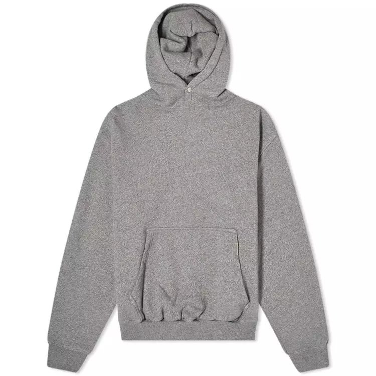 OEM Custom Grey Plain Cotton Loopback Jersey Pullover Blank Hoodie For Men