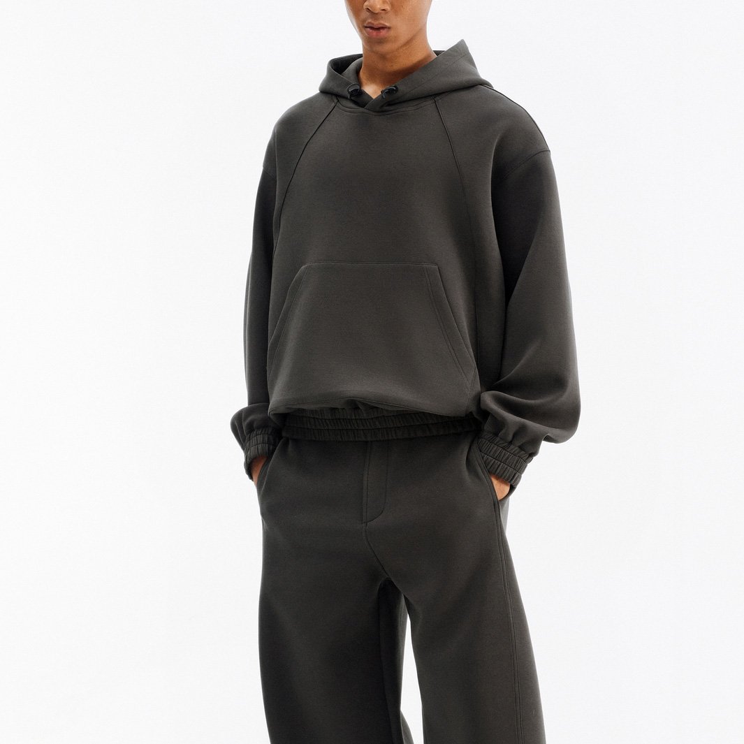 men's high quality heavy weight cropped 500 gsmboxy hoodie men custom embroidered raglan baggy hoodie